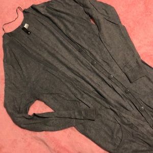 Gray long cardigan
